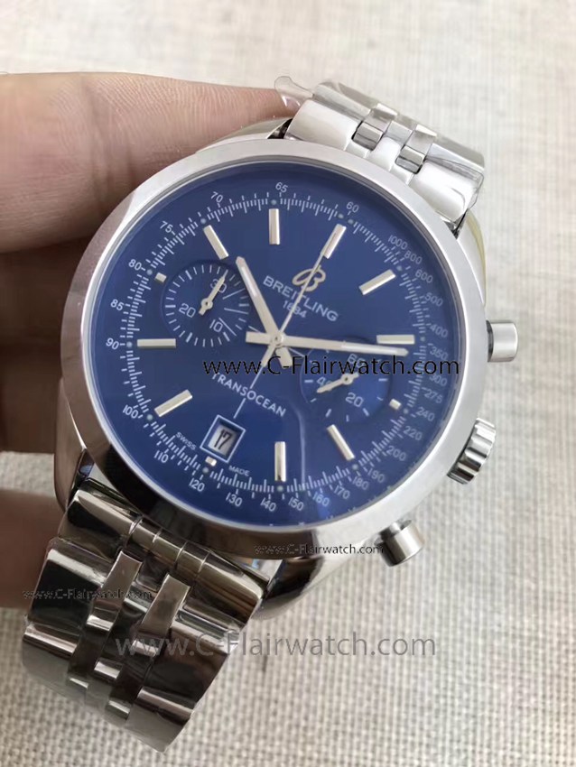 Best Quality Knockoff Breitling Transocean Blue Dial Men Watch